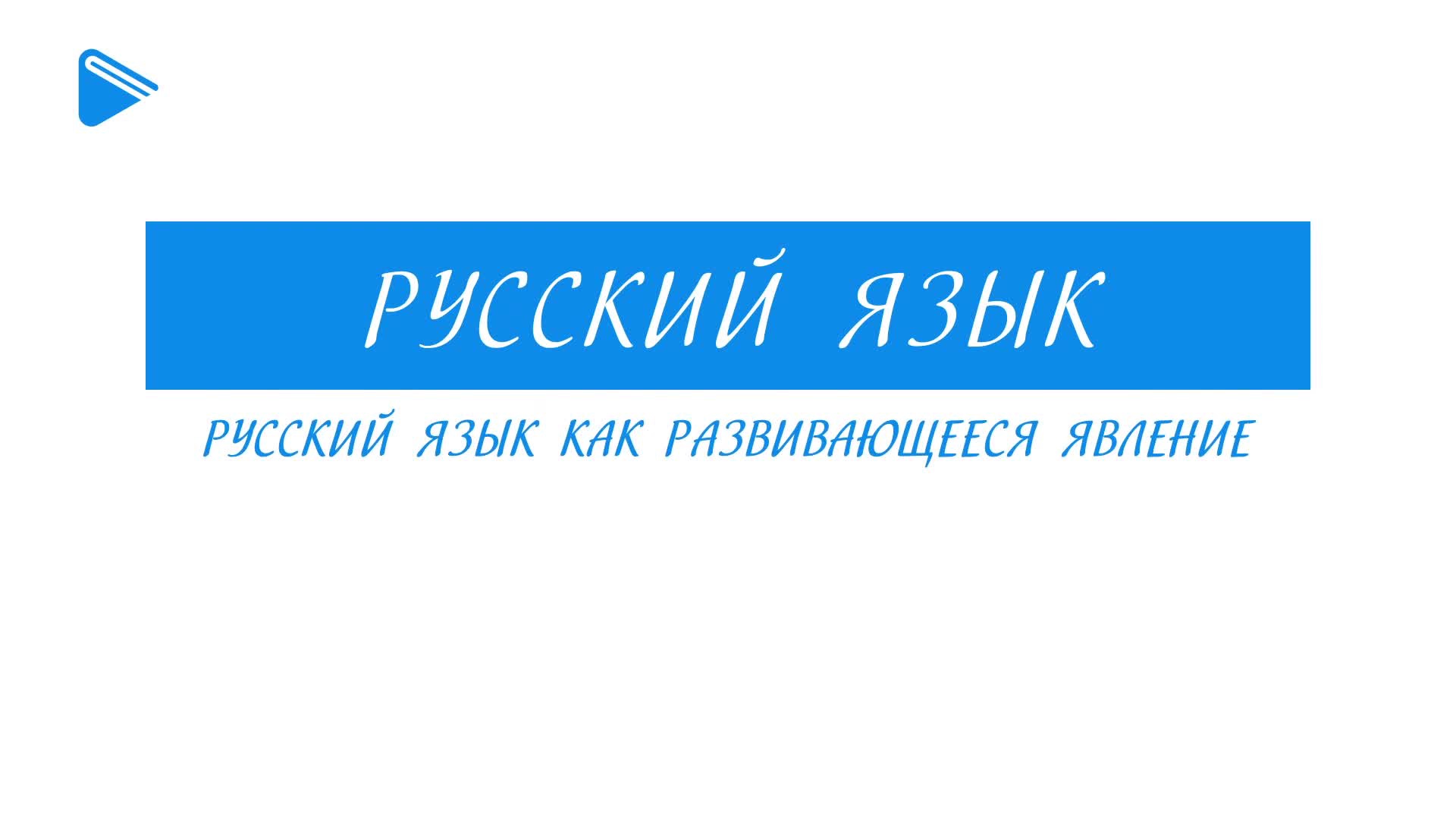 Русский язык как развивающееся явление